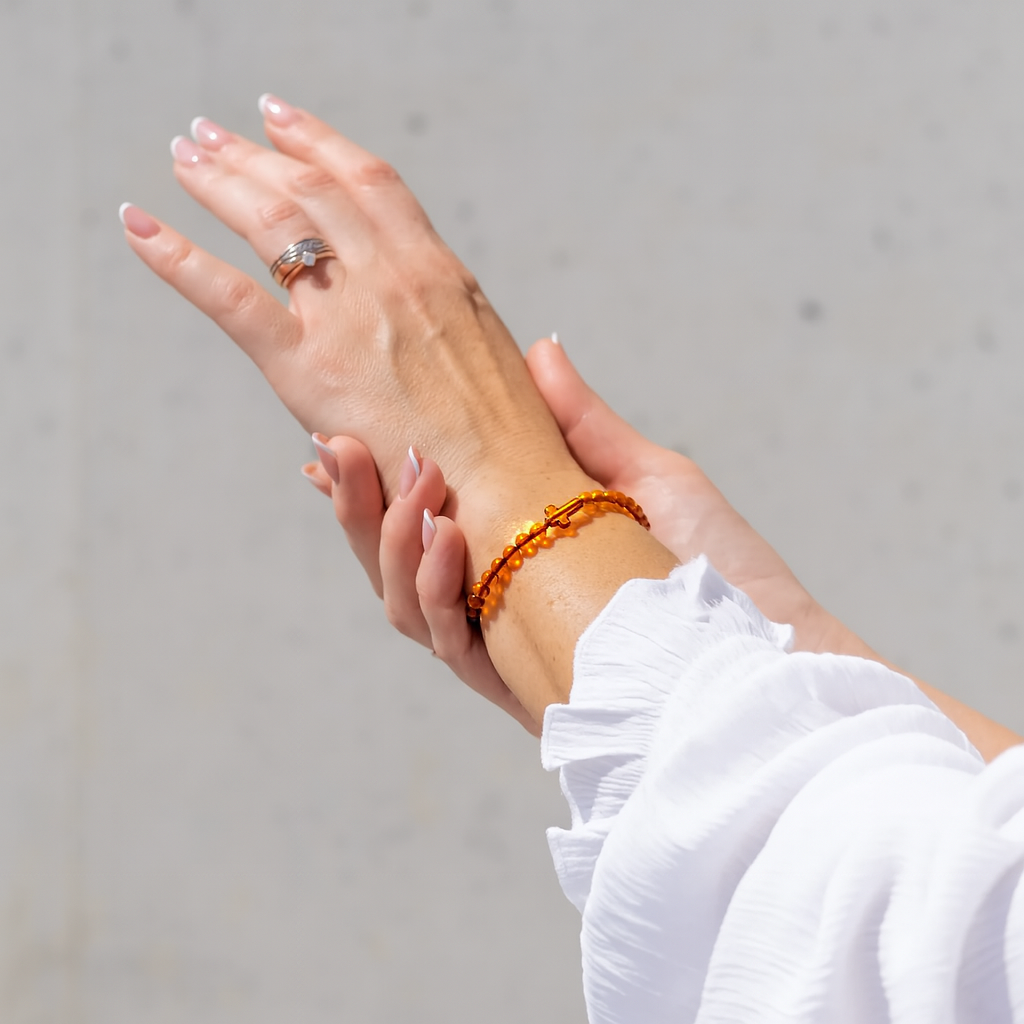 Founder with sacred amber collection